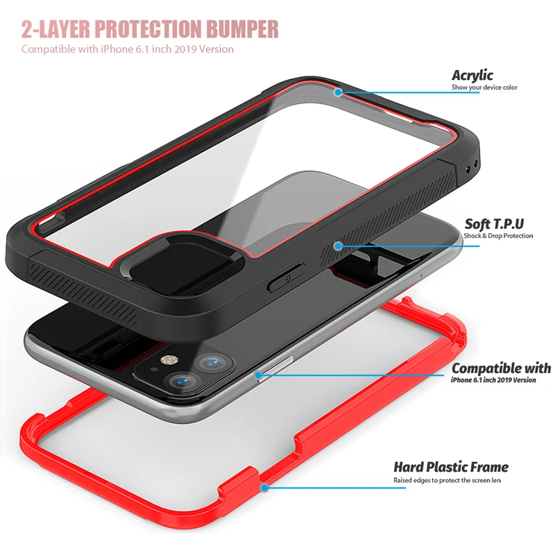 shockproof armor phone case for iphone 13 12 transparent hybrid tpu cover for iphone xr xs 11 pro max 8 7 6 plus se clear case free global shipping