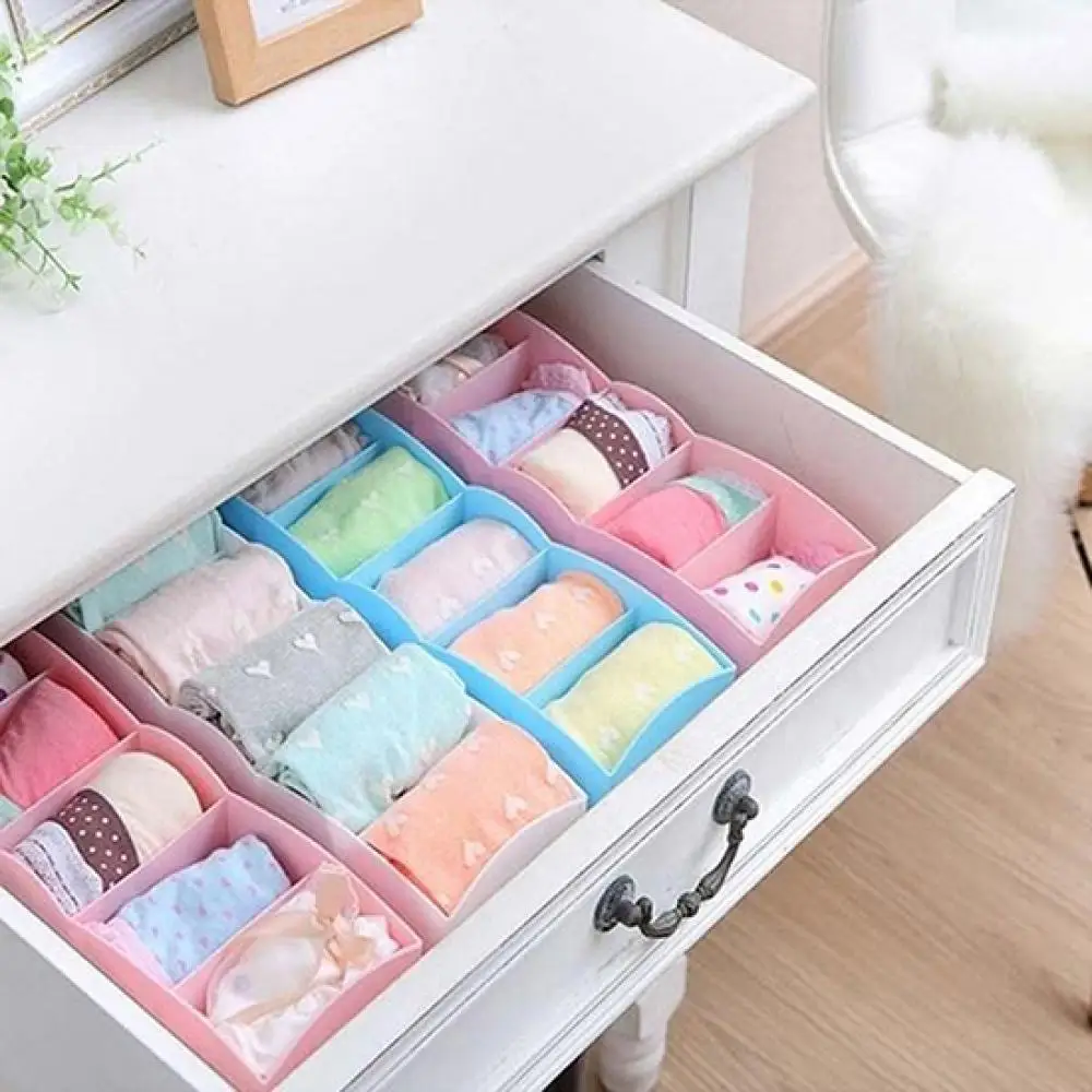 

5 Compartment Socks Underwear Bra Tie Drawer Storage Box Clothes Organizer Case