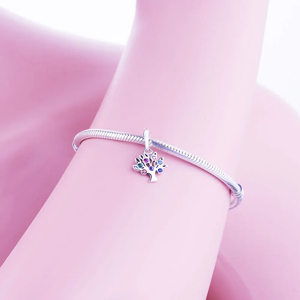 Подвеска-Шарм дерево из серебра 925 пробы с фианитами | Украшения и аксессуары