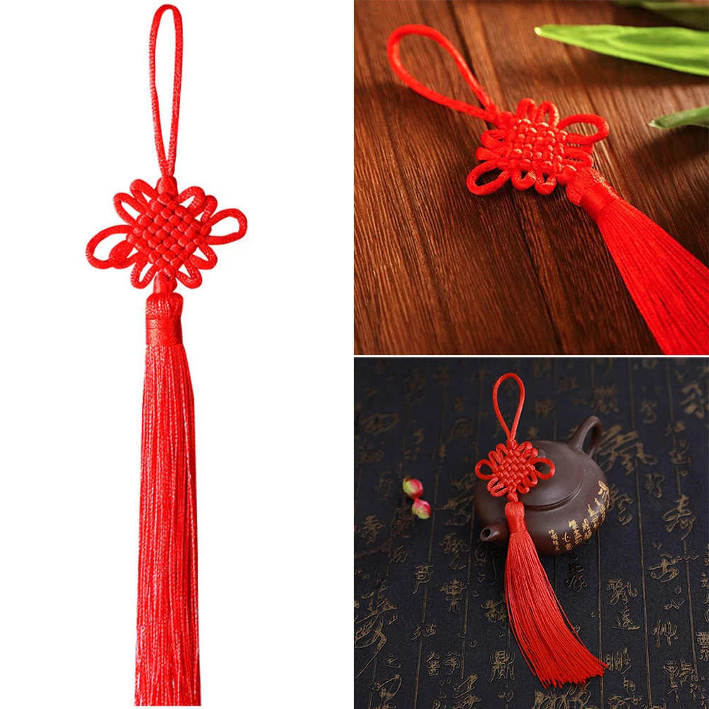 

10 Pack Red Handmade Chinese Knots Fortune Tassels With Satin Silk For New Year Gifts Spring Festival Decorations Good Luck New