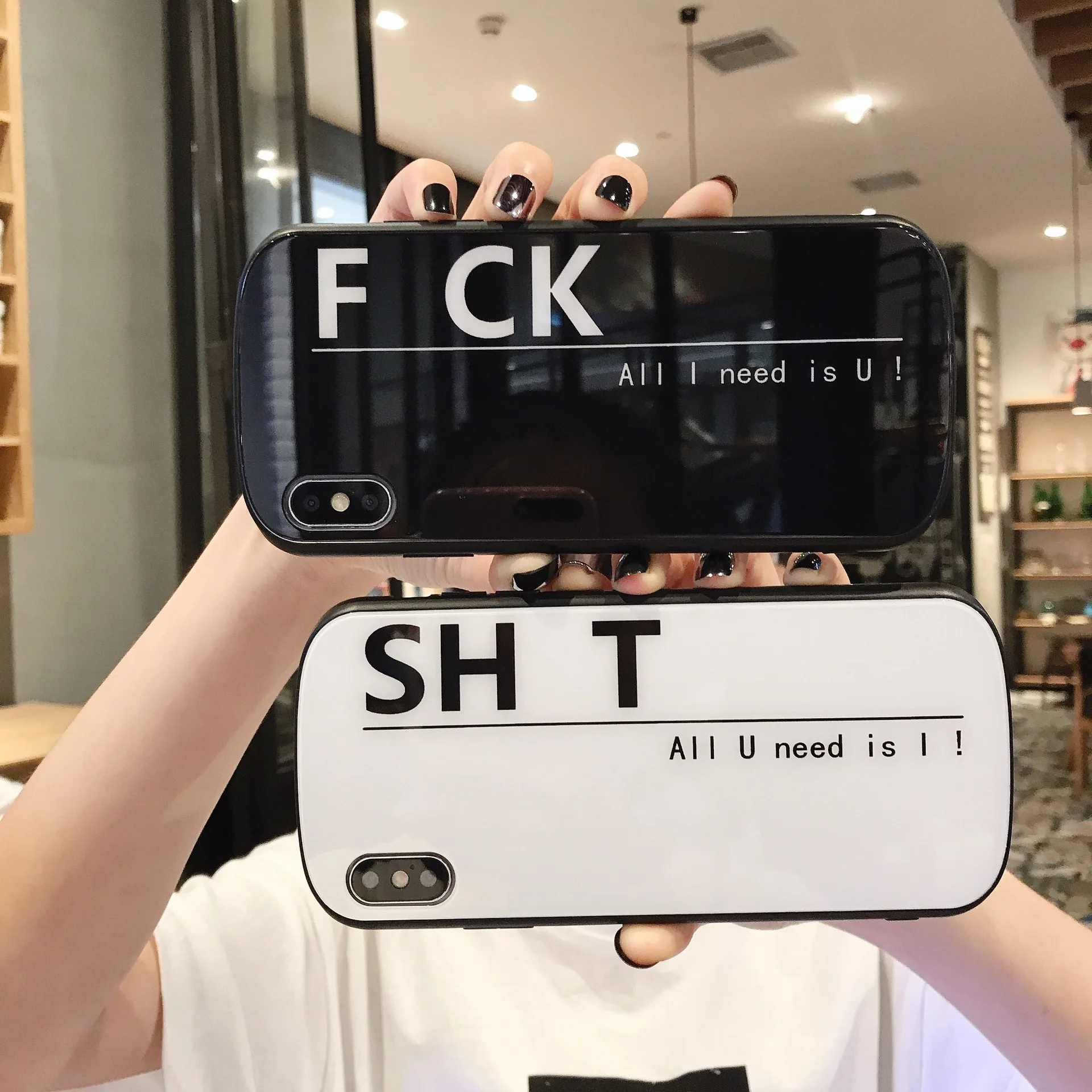 Чехол для телефона Swear Words Couple из закаленного стекла IPhone 6 6s 6P P 7 7P 8 8P X XS XR