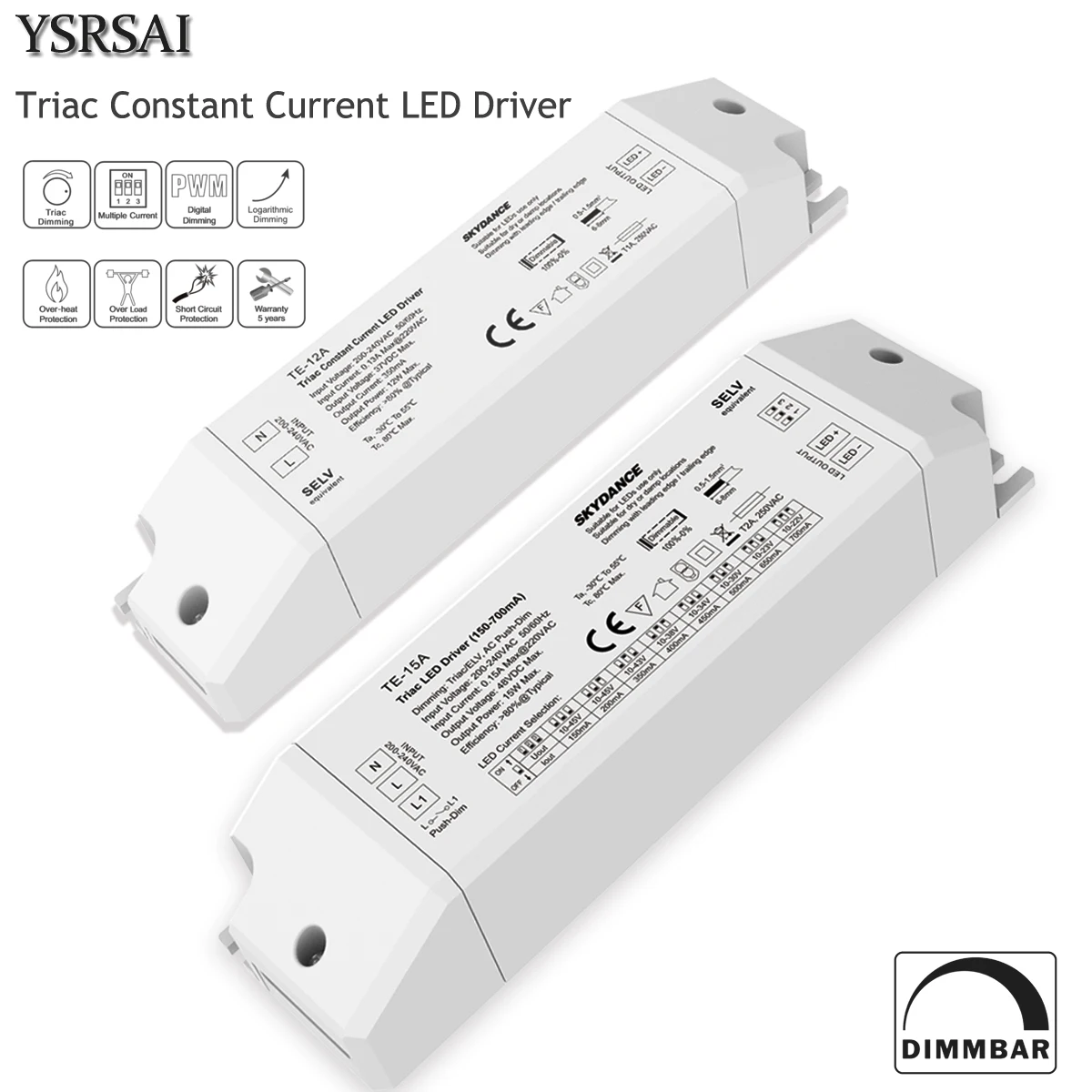 New Led Triac Dimming Driver TE-10A/15A/36A 200-240V input Output 1-36W 150-1200mA constant current Dimmable LED | Лампы и освещение