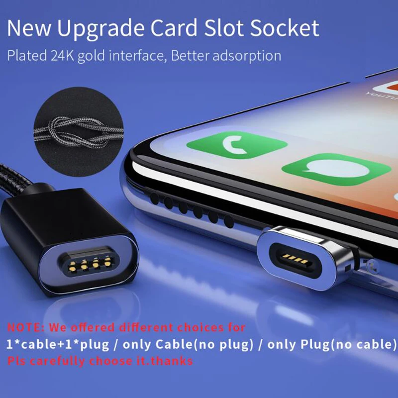 Магнитный usb-кабель для iPhone, быстрый зарядный кабель зарядного устройства микро-usb type-C для samsung, кабели для мобильных телефонов