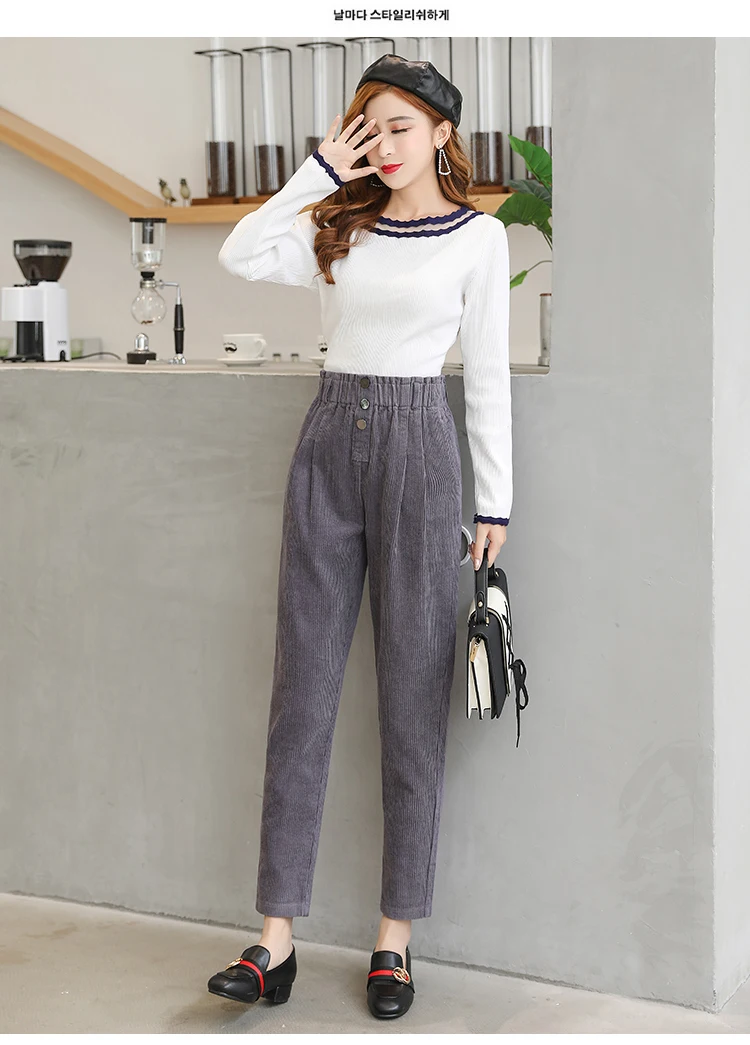 Women Corduroy Pants Vintage Casual Warm Woman Corduroy Trousers Loose Harem Pant S-5XLPlus Size Autumn Winter New Fashion