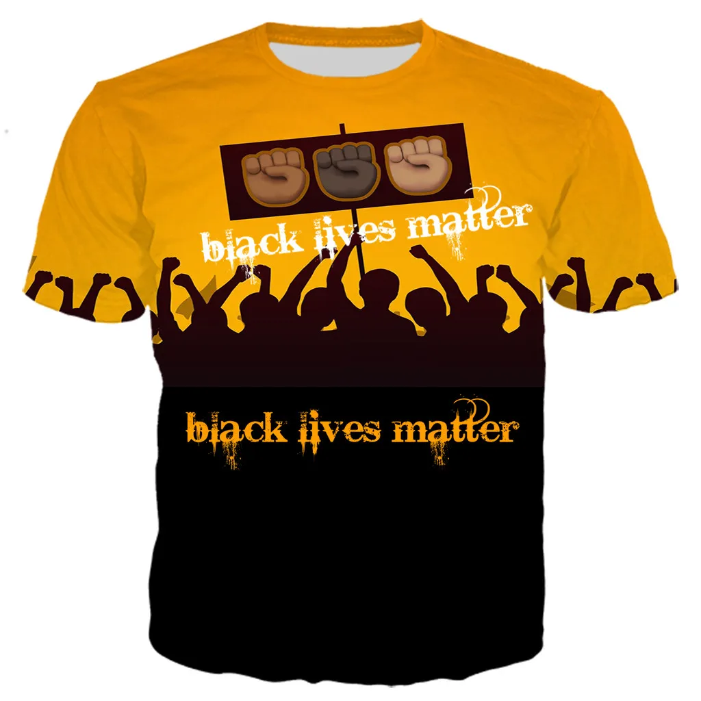 Новое поступление черная футболка с принтом живой материи для мужчин и женщин