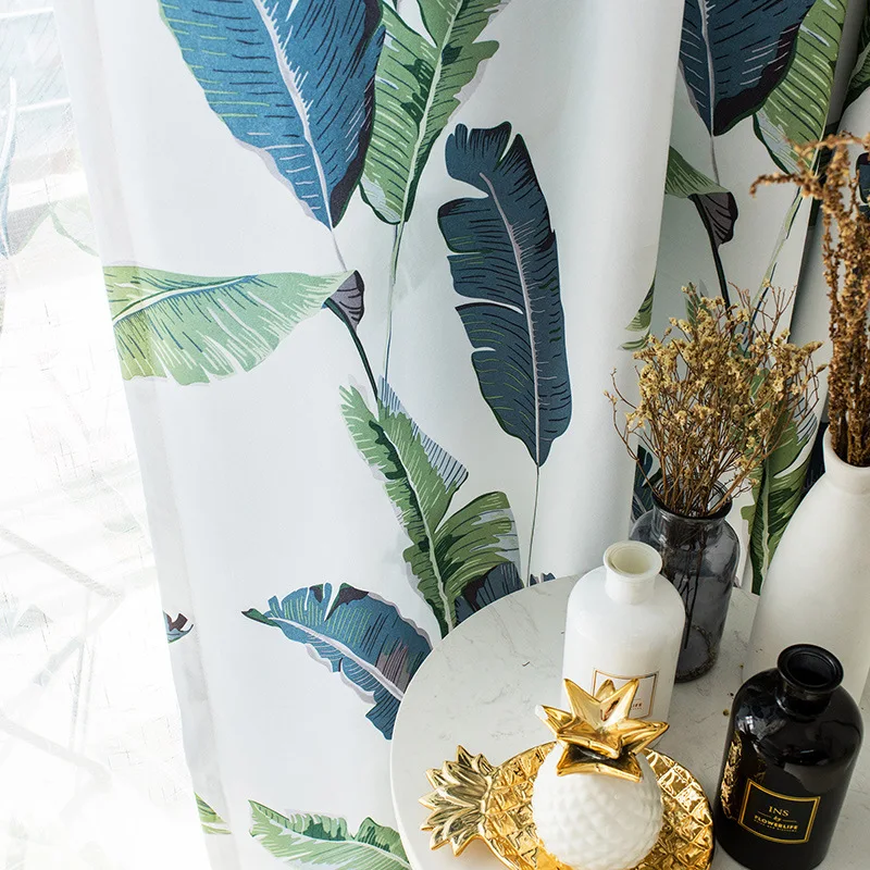 Современные Простые шторы для гостиной скандинавские занавески с принтом