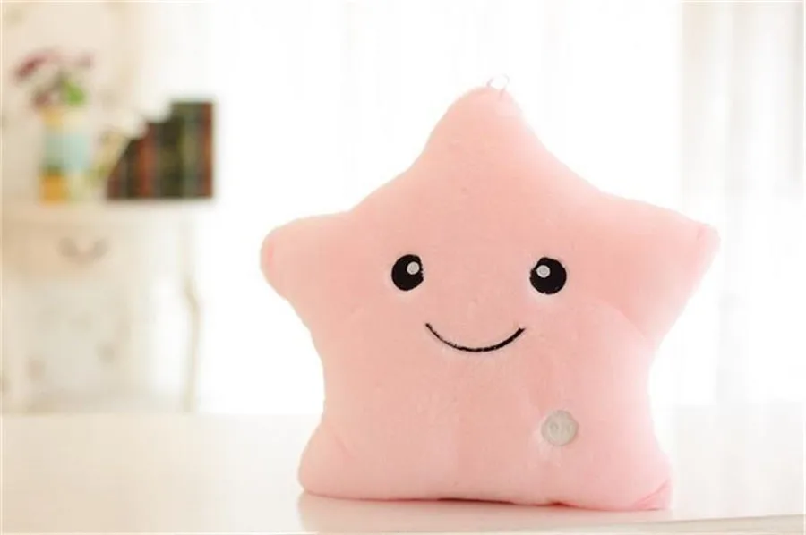 34CM Creative Toy Luminous Pillow Girls Led Cushion Toys Kids Colorful Plush Light Gift Stuffed Soft Glowing Children For Stars