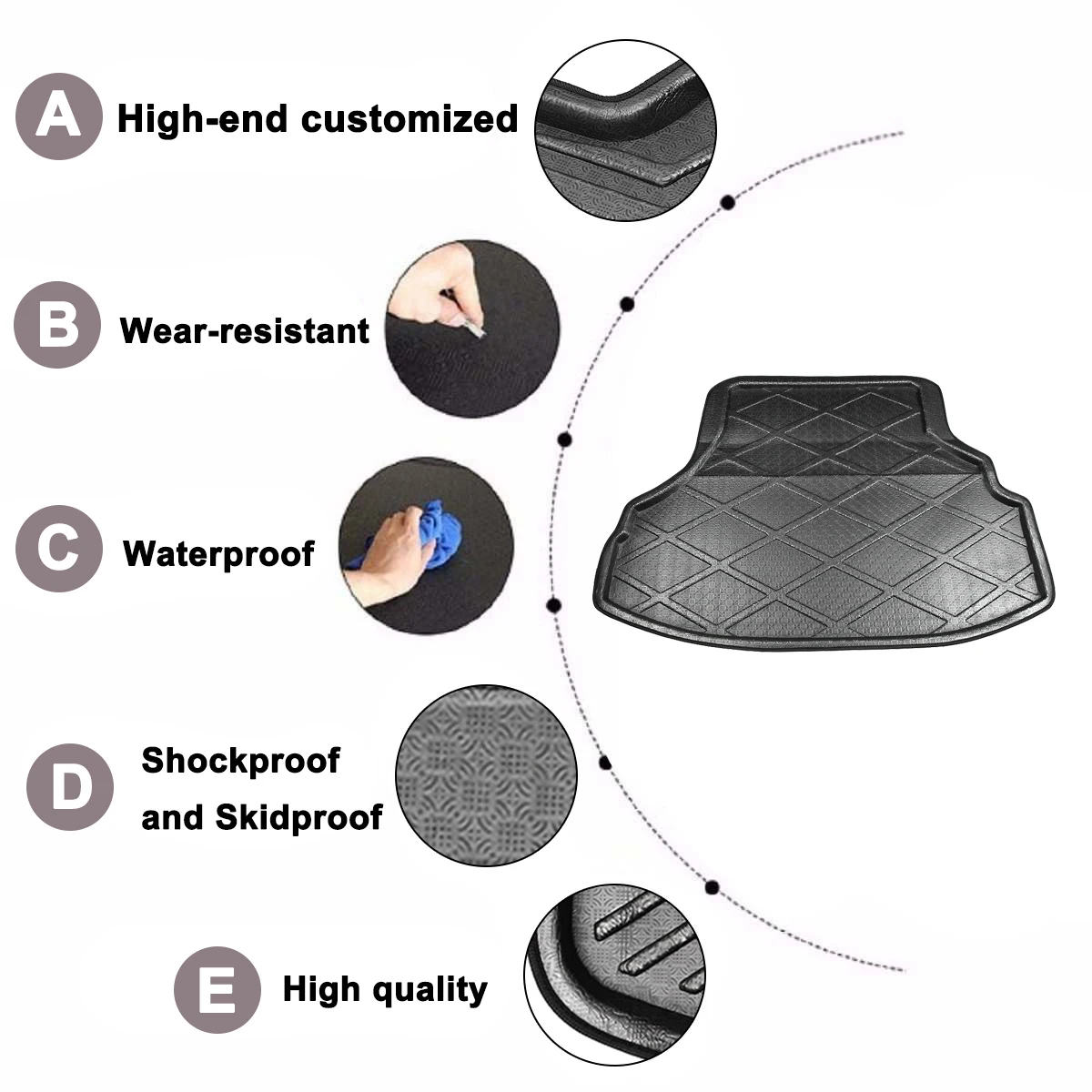 Напольный коврик Автомобильный Ковер задний багажник противогрязевой чехол для