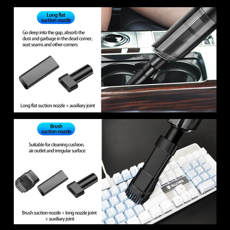 

Wireless Car Vacuum Cleaner Portable With Handheld Vacuum Cleaner Car Household Dual-use 120W6000pa Strong Suction Mini Cleaner