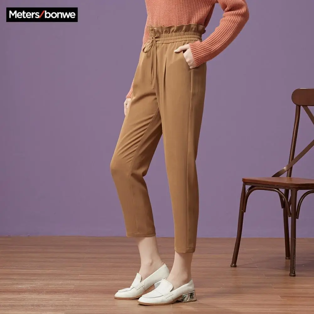 Metersbonwe Весенние Новые Модные свободные брюки женские простые элегантные офисные