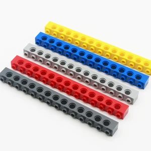 Технические детали кирпичи 1x14 отверстий 13 Pin луч MOC Technic Bulk серия Mindstorm строительные блоки 32018 наборы модели игрушки для детей
