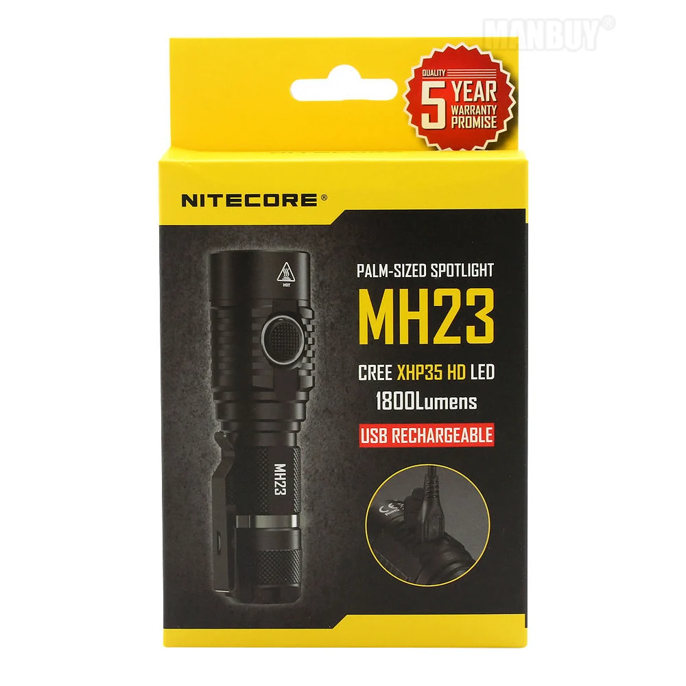 2021 NITECORE MH23 фонарь 3500 мА/ч Перезаряжаемые Батарея 1800 люмен CREE XHP35 HD СВЕТОДИОДНАЯ