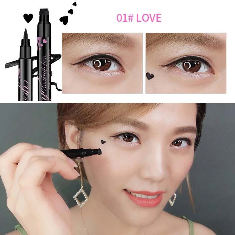 SHVYOG подводка для глаз с двойной головкой ЧЕРНЫЙ жидкий черный стойкий