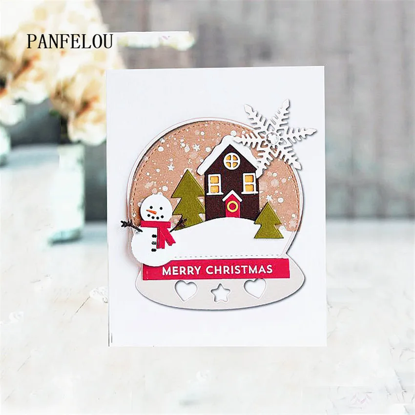 Штамп PANFELOU 6 5*7 5 в виде снежного шара для высечки бумаги Металлическое Ремесло