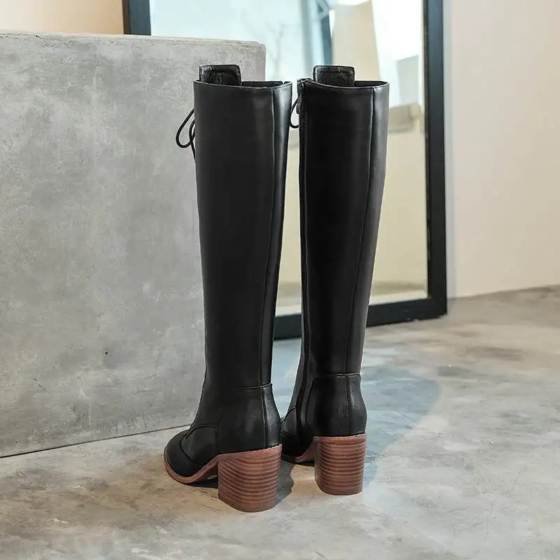 Ботинки krazing pot из коровьей кожи с перекрестной шнуровкой дизайнерские высокие