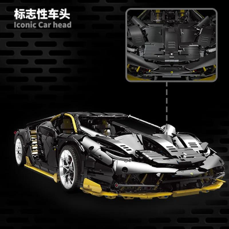 В наличии 3789 YX01 MOC 39933 гоночный автомобиль серии Centenario 1:8 Hypercar строительные блоки