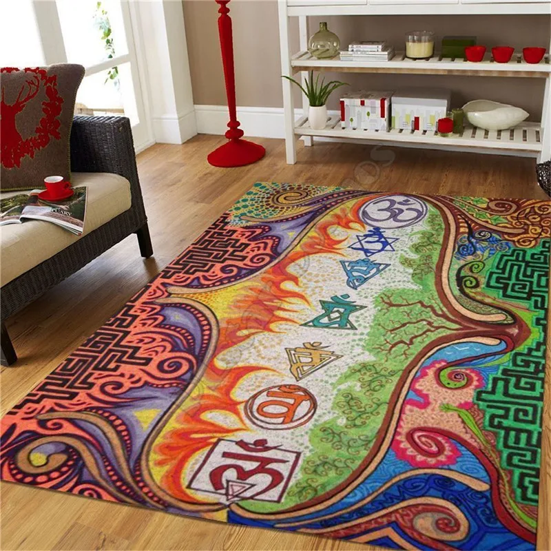 

Bohemian style psychedelic tree art floor mat door mat non-slip mat carpet bedroom living room bathroom home decoration