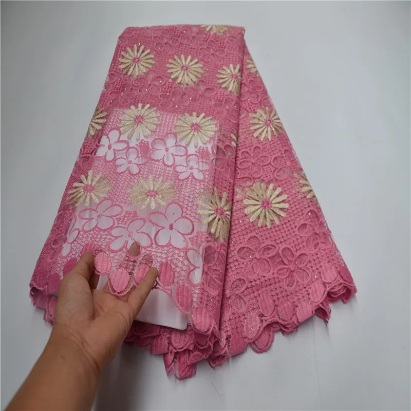 Новое поступление нигерийские красные и золотые кружевные ткани