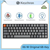 keychron k6 w original 68 key hot swappable usb bluetooth computer mechanical keyboard aluminum frame rgb backlit gateron switch