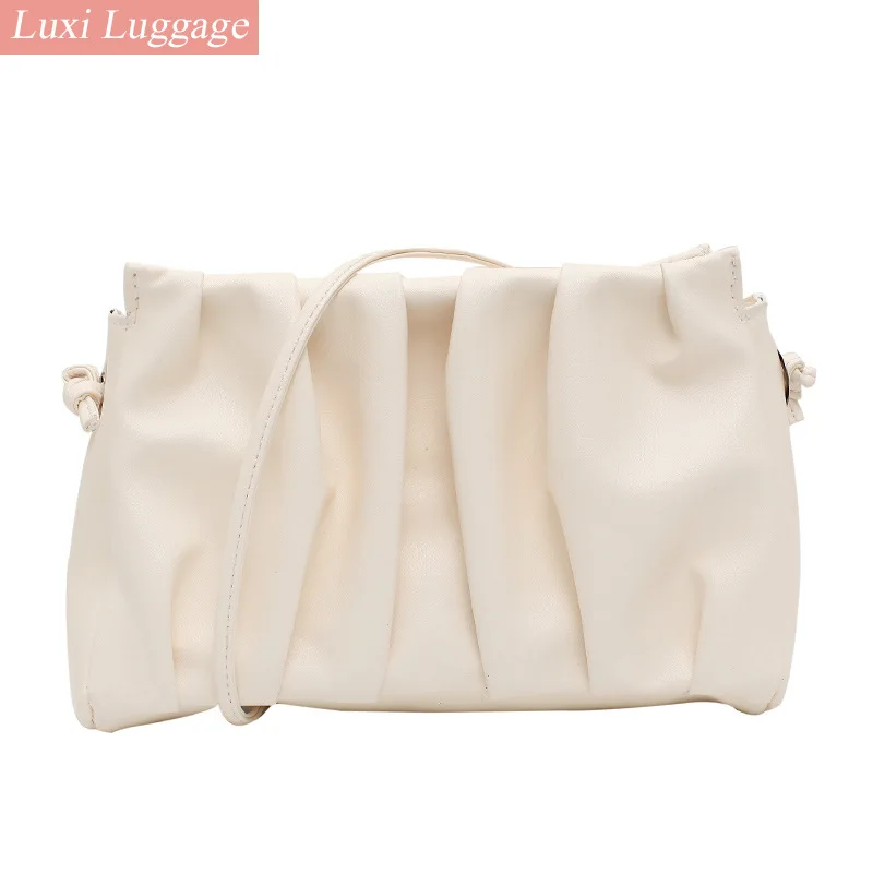 

Pu Leather Pleated Small Square Bag 2021 New Women's Fashion Single Shoulder Messenger Bag