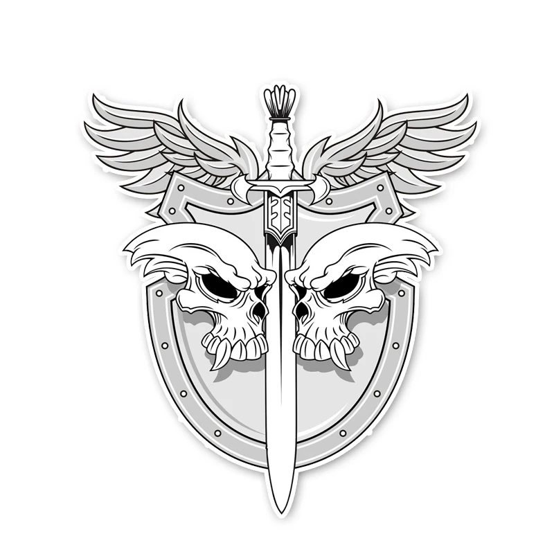 

13CM Motorcycle Decal Accessories Personality Skull Shield Car Sticker Helmet Decals Waterproof Occlusion Scratch