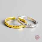 LKO настоящее серебро 925 пробы вогнутое-выпуклое нерегулярное простое геометрическое кольцо для женщин и мужчин ювелирные украшения подарок ко Дню Святого Валентина