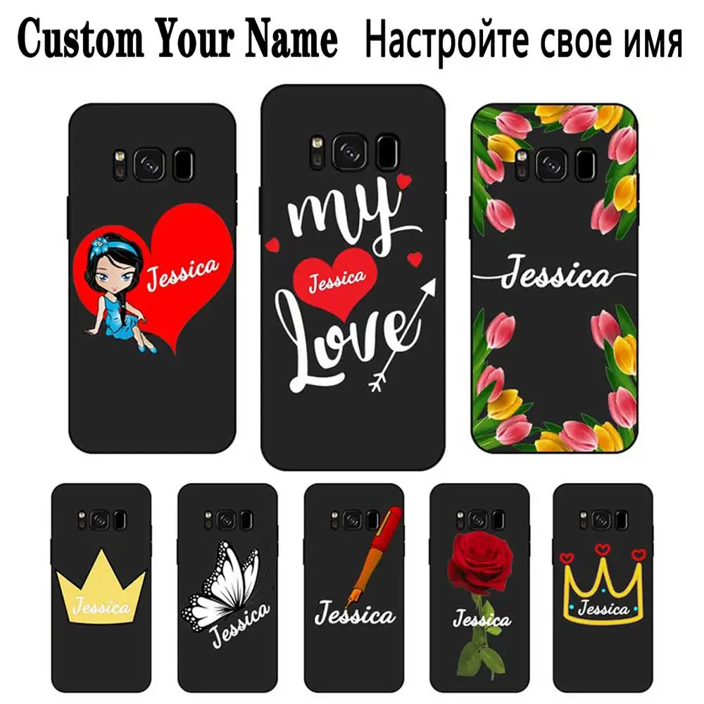 Моя любовь на заказ Ваше имя DIY черный мягкий силиконовый чехол ТПУ для samsung Galaxy S5
