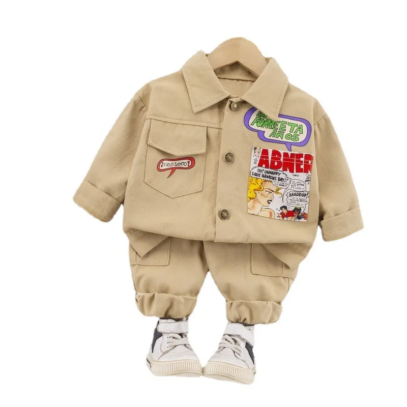 

Spring Autumn Toddler Fashion Clothes Kid Letter Jacket Pants2Pcs/sets Boy Baby Girl Casual Clothing Children Cartoon Tracksuits