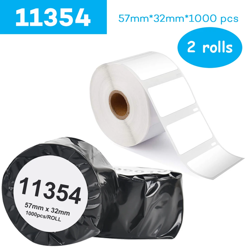 CIDY 2 совместимые рулоны Dymo LW 11354 этикетка 57 мм * 32 1000 этикеток для LabelWriter 400 450 турбо