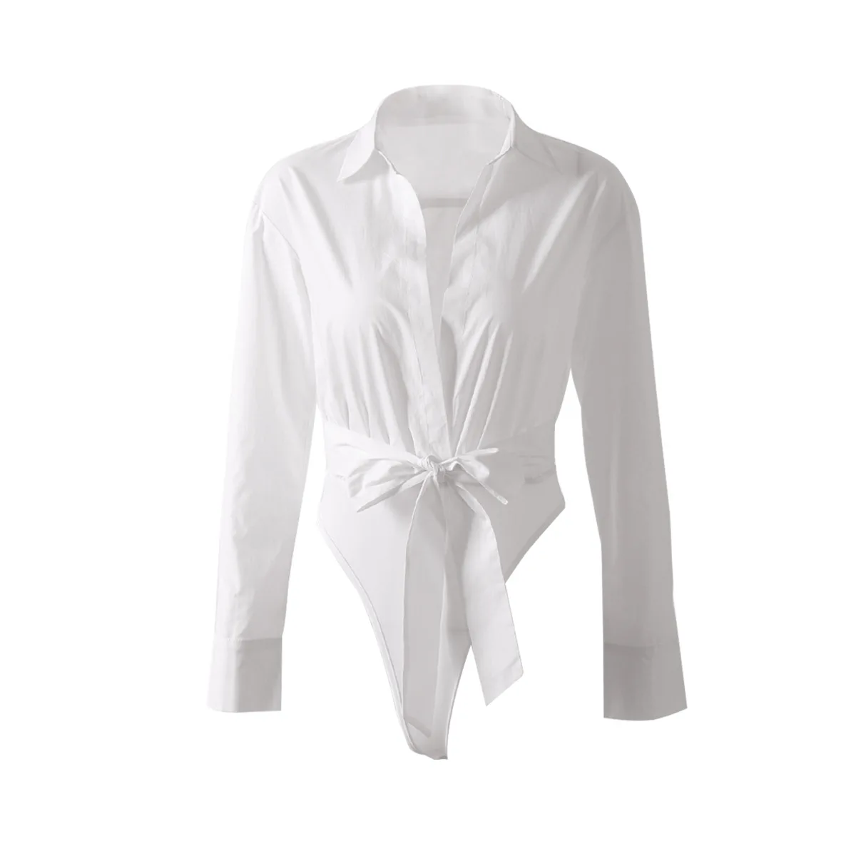 Женский комбинезон с длинным рукавом оборками бандажный крест накрест