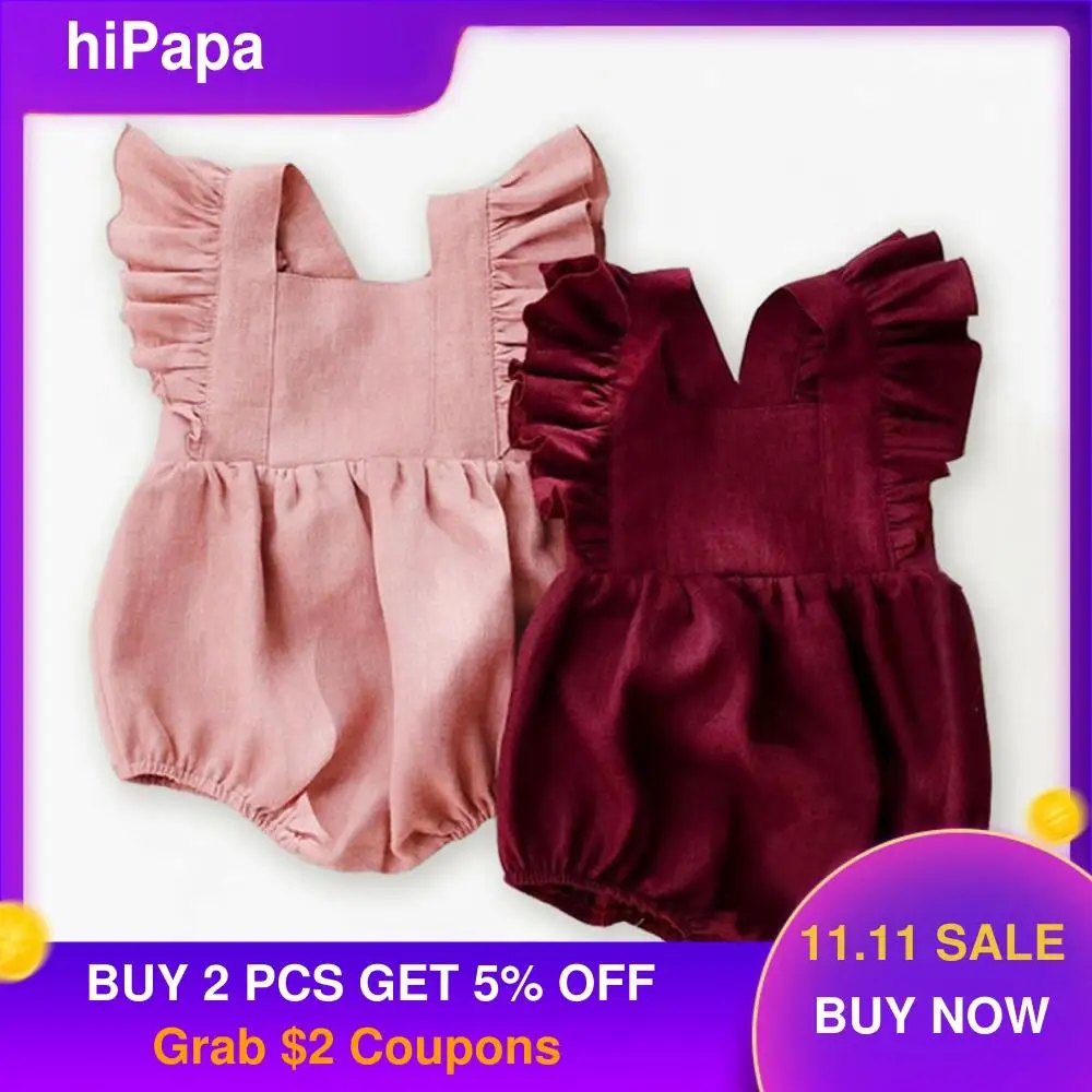 

Комбинезон детский, без рукавов, с оборками, однотонный, с открытой спиной