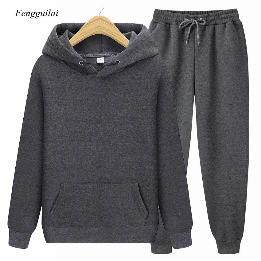 

Men's Sets Hoodies+Pants Autumn Winter Hooded Sweatshirt Sweatpants Fashion Slim Fit Men Set Hoodie Pant Hip Hop Pullover Hoody