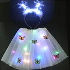 Детская и Женская легкая светодиодная юбка-пачка, шапка с деревом, головной убор, венок, подарок, эльф, Волшебная пачка для косплея, Пасхальная