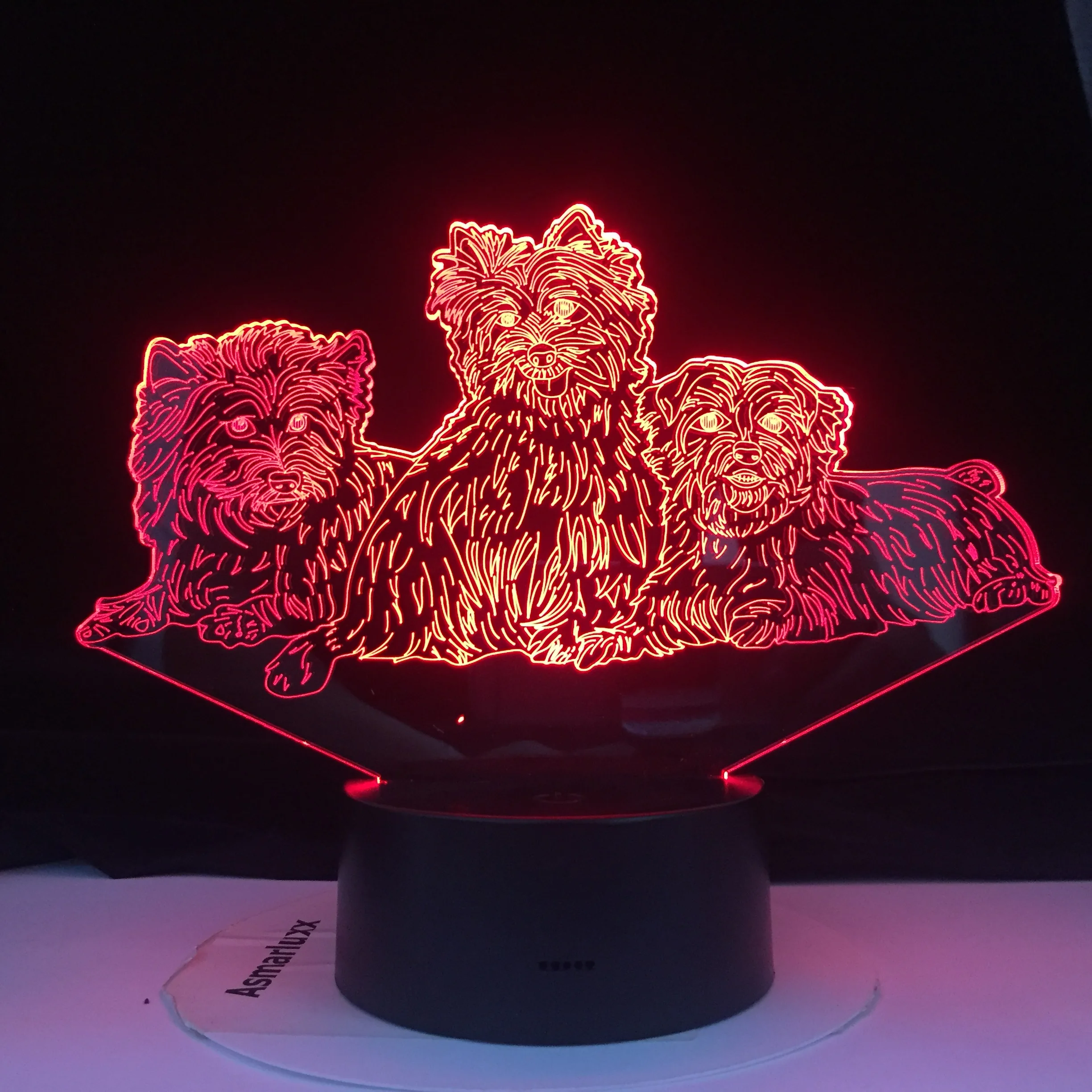 

Светодиодная настольная 3d-лампа в виде собаки, ночсветильник, украшение для детской спальни, милая игрушка в виде собаки, подарок на день ро...