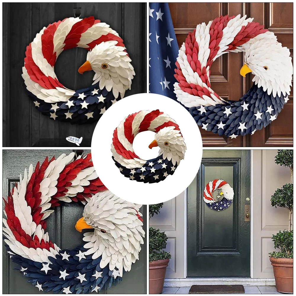 

1Pc American Style Hanging Decor Eagle Shape Wall Door Exquisite Hanging Wreath