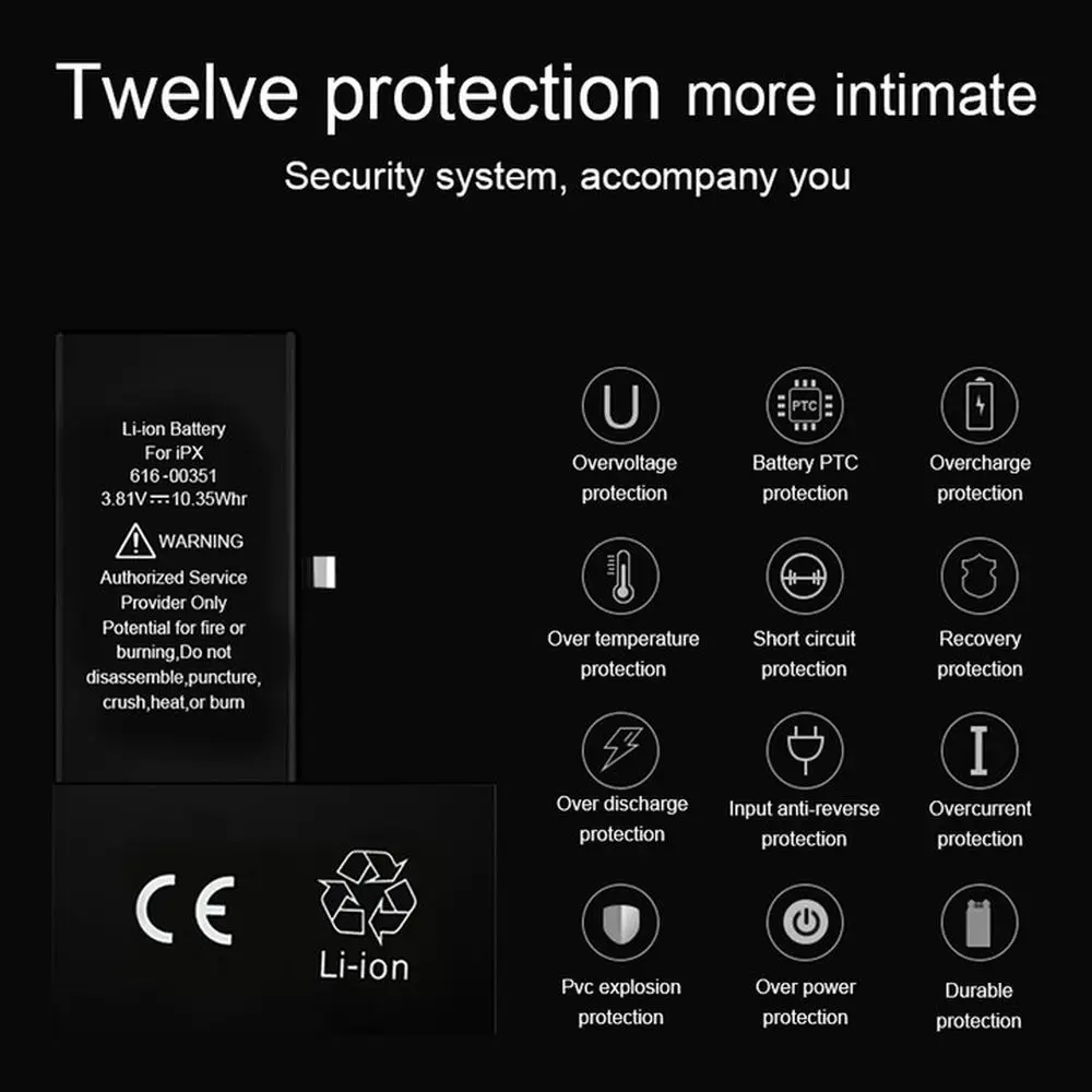 PINZHENG Ёмкость Батарея для iPhone X XR Xs MAX Замена Батарея для iPhone X XR Xs Max акумуляторная батарея с бесплатными инструментами