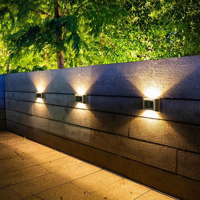

Solar Garden Light Outdoor LED Solar Light Stainless Steel Wall Light Waterproof Street Stairs Walkway Lights