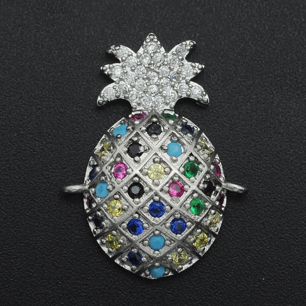 

Fabulous Diy Pineapple CZ Charms Wholesale Cactus Necklace Pendant Zircon Apple Connector For Jewelry Sunflower Making
