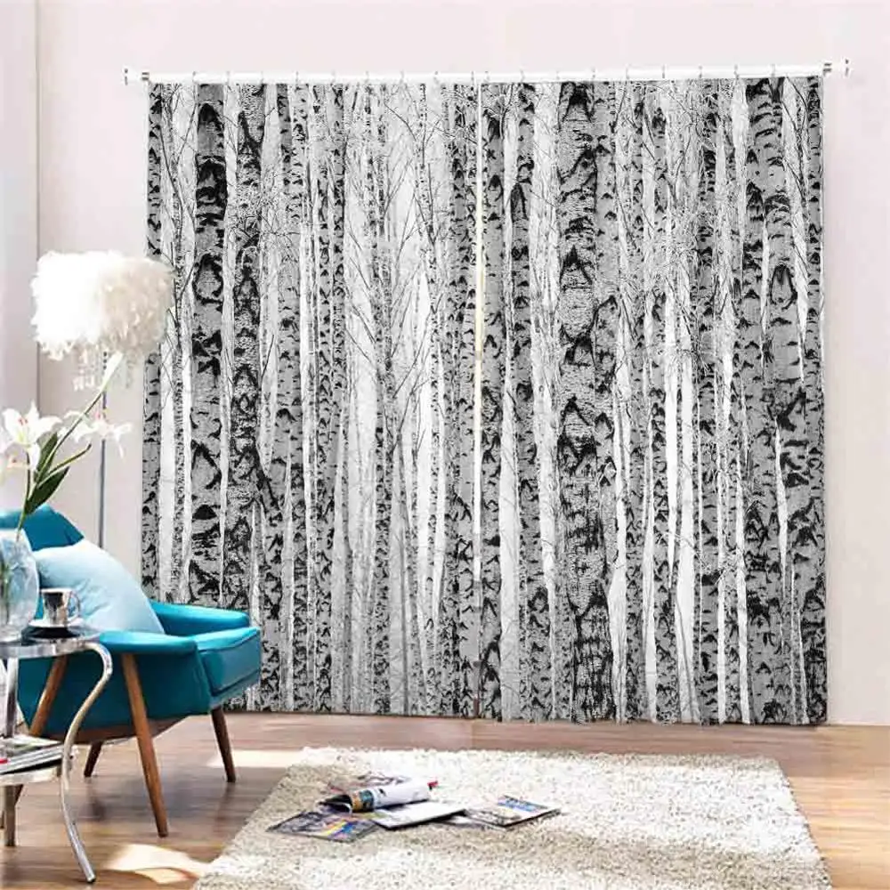 Занавески на заказ для Гостиная светонепроницаемые шторы спальни лес окна стен 3