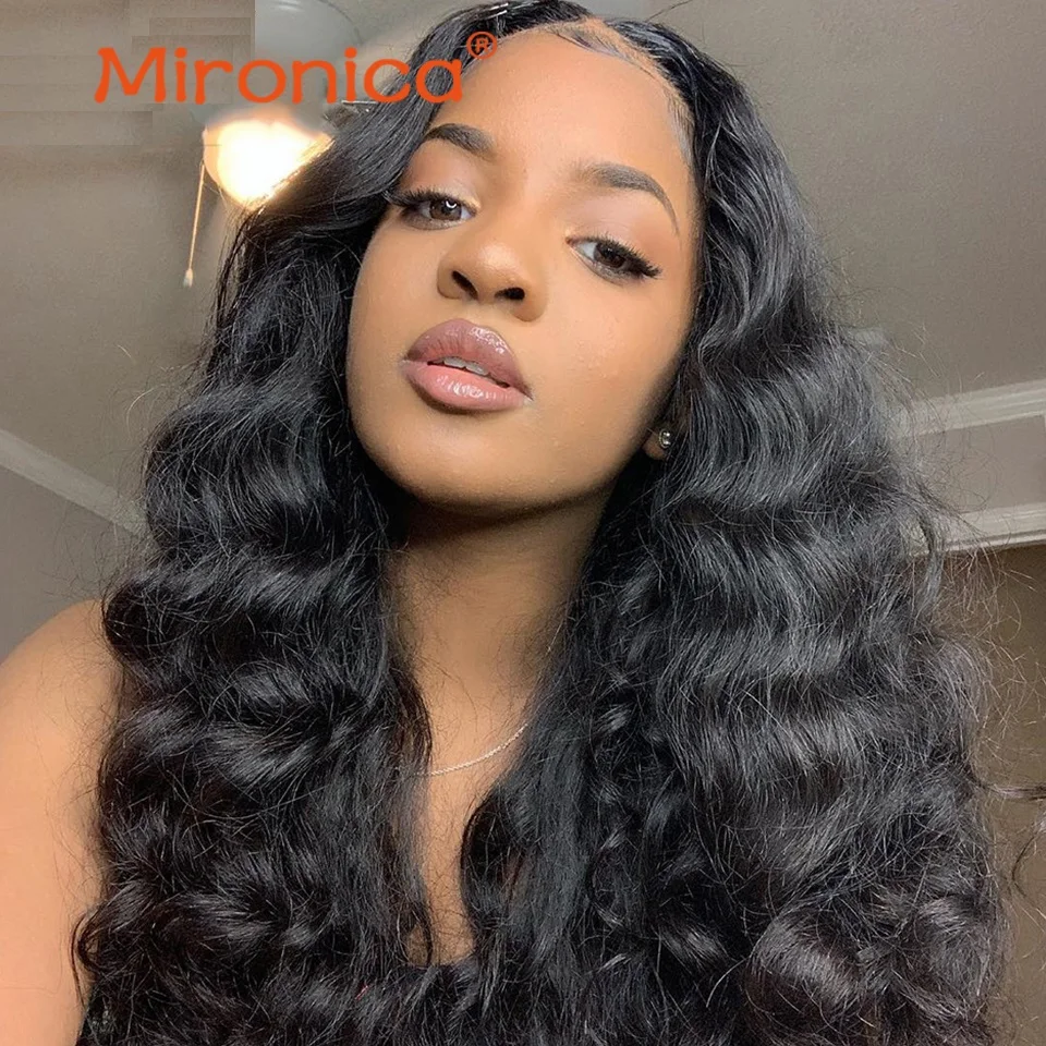 

150% Density Wigs Loose Deep Human Hair Wigs For Black Women Lace Frontal Wigs Mironica Remy Human Hair Wigs 4x4 Lace Frontal