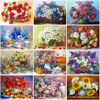 5d diy diamond painting mosaic poppy flower vase cross stitch kit full square drill embroidery picture of rhinestones home decor