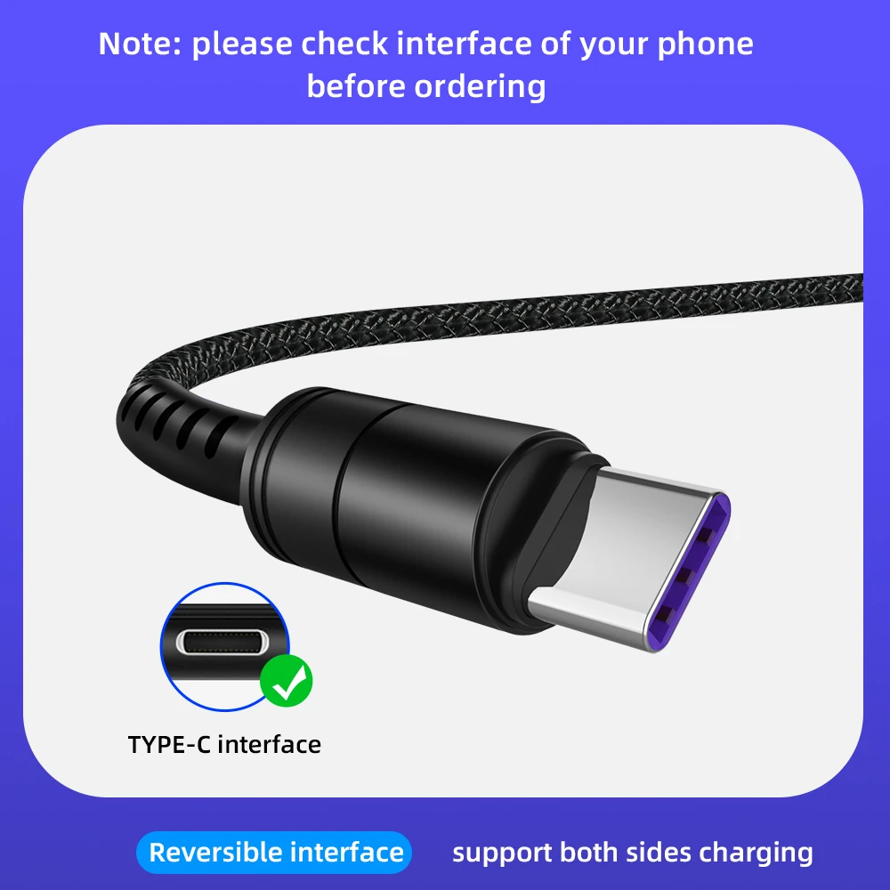 Зарядный кабель USB Type C 5 А для Huawei P30 P20 Mate 20 Pro|Кабели мобильных телефонов| |
