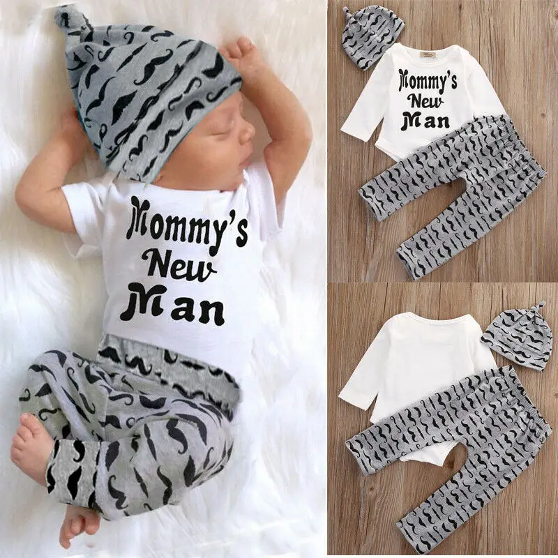 Осенняя одежда для новорожденных мальчиков Топ с длинным рукавом и буквенным