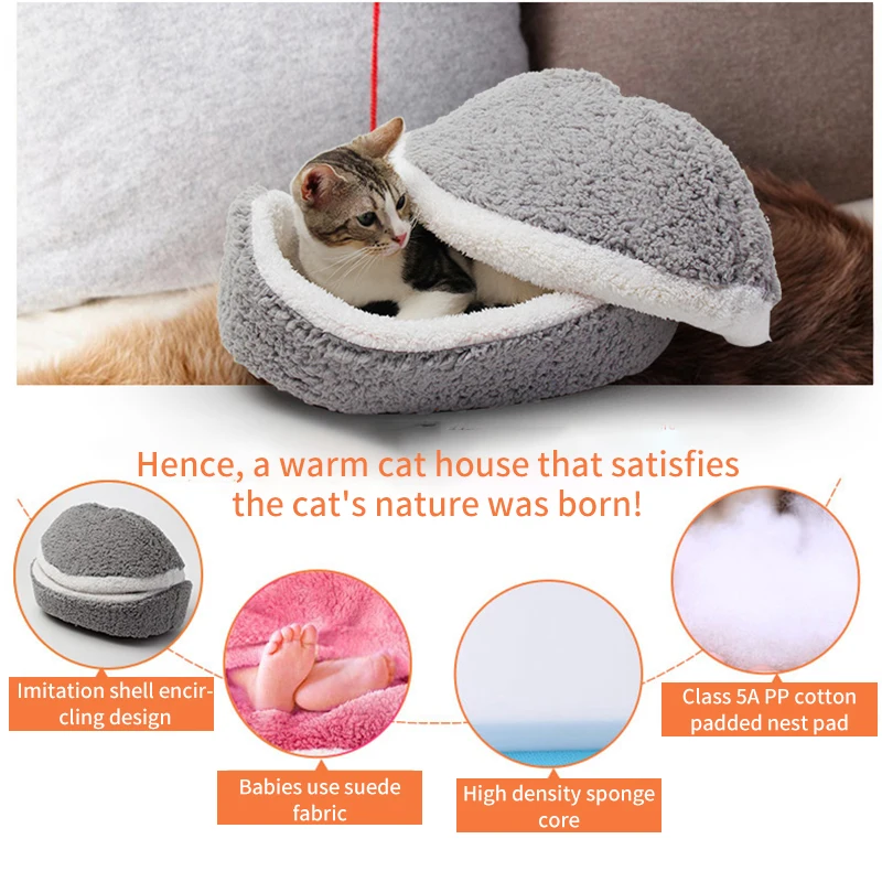 Теплая кошка кровать Дом гамбургер разборка ветрозащитный питомца щенка Подушка