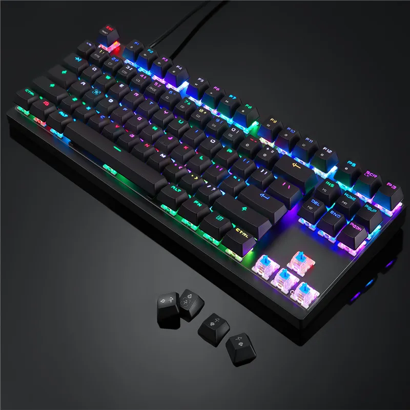 MotoSpeed K82 профессиональная компьютерная игровая механическая клавиатура RGB светодиодный USB Проводная 87 клавиш клавиатура для Esports игр