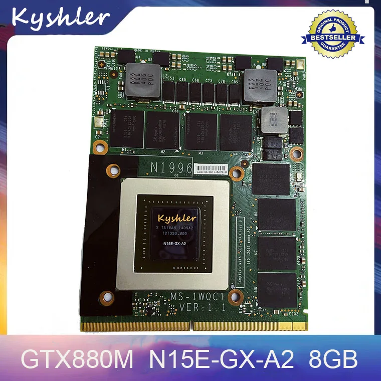 Видеокарта VGA N15E-GX-A2 GTX880M GTX 880M DDR5 8G MS-1W0C1 VER: 1 для видеокарты MSI GT70 GT60 100% тестирование