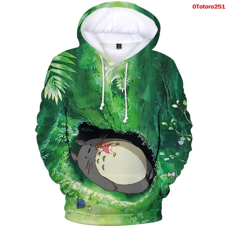 

Kawaii Totoro Men Sweatshirt Gothic Anime Hoodie Cotton Warm Women Clothes Harajuku Tracksuit Japanese-Style Totoro Print Tops