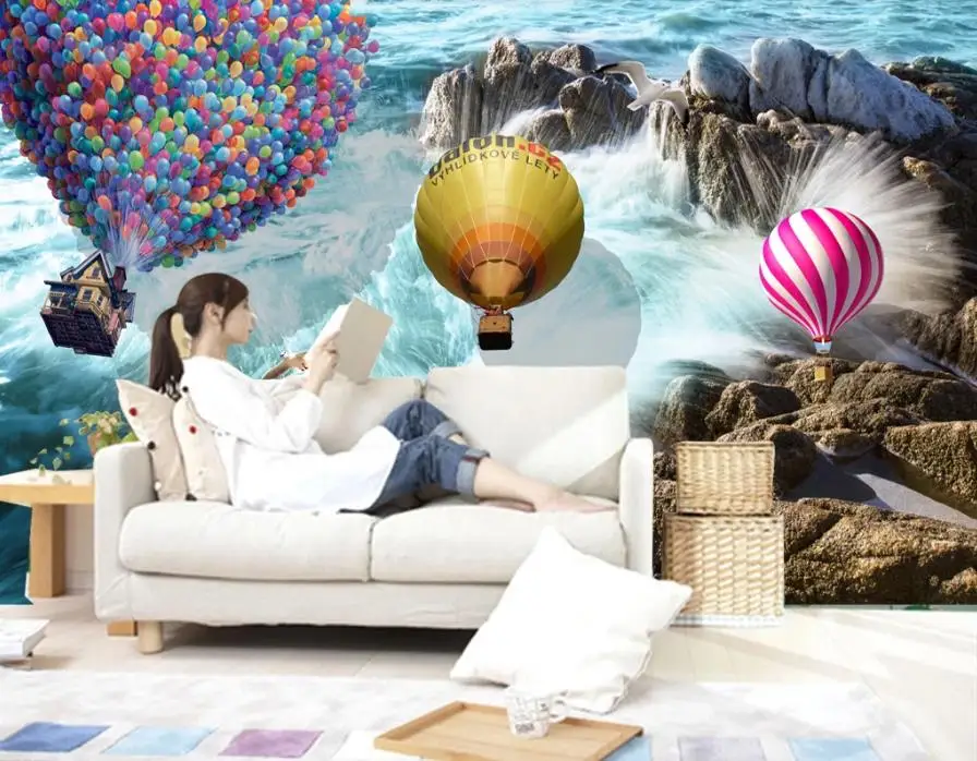 Настенный фон с изображением глобуса скалы ТВ Настенные обои для гостиной