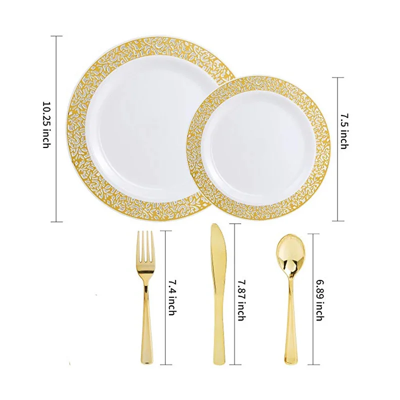 Одноразовая посуда для вечеринок на 10 человек пластиковые тарелки из ПВХ