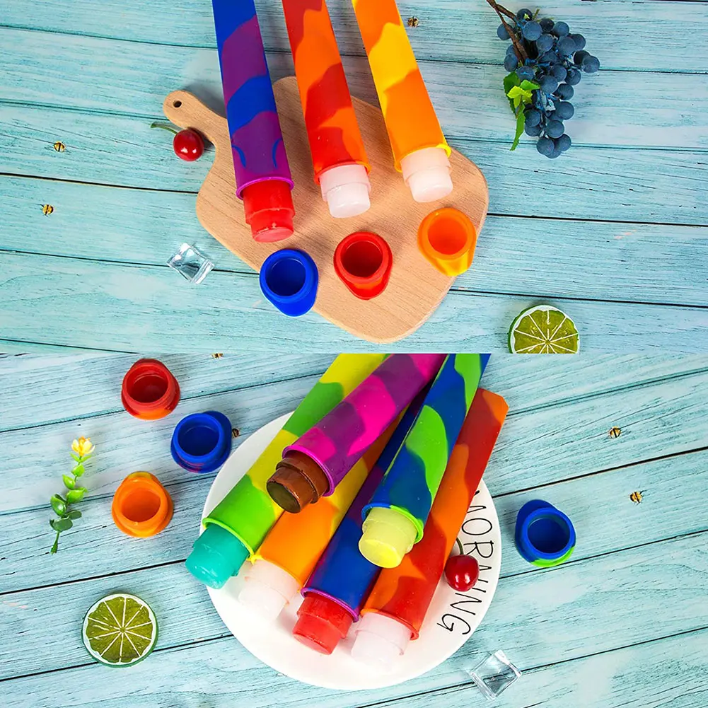 

6PCS Silicone Ice Stick Molds Form For Ice Cream Maker DIY Summer Frozen Ice Cream Mold Kitchen Tools Popsicle Maker Lolly Mould